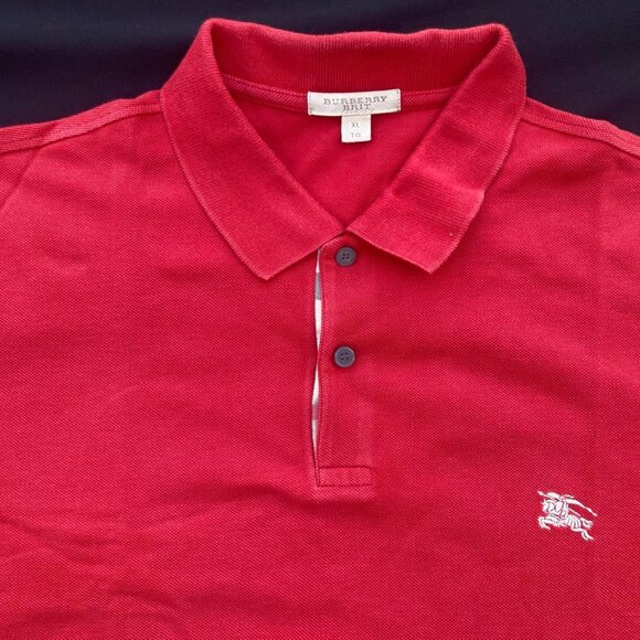 Burberry Other - Burberry Brit Men Short Sleeve Nova Check Red Cotton Pique Polo w/ defect